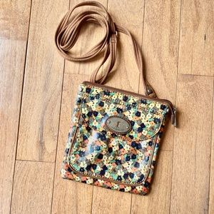 Fossil Floral Patterned Crossbody